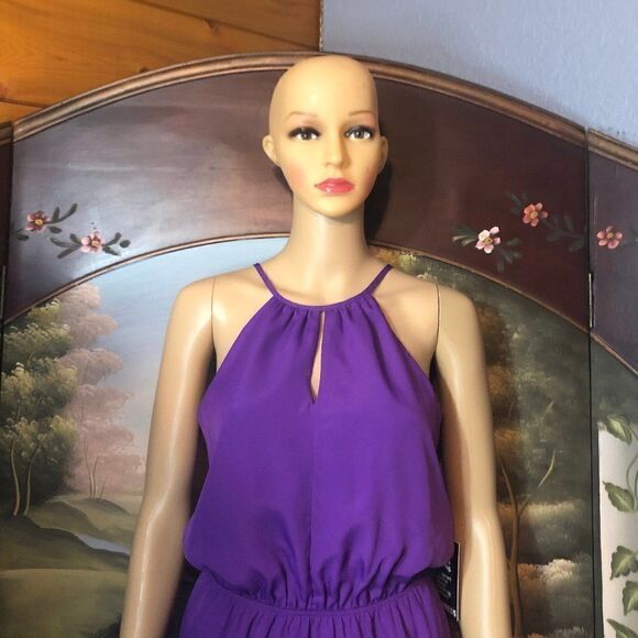NWOT Express Purple Color block High Neck Dress-XS - Picture 5 of 6